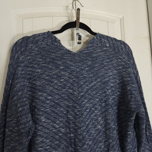 Kerisma Tunic Sweater Womens L/XL Blue Heathered Ribbed Pockets Long Sleeve - Picture 4 of 10